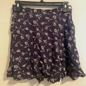 90s Blue Floral Gap Rayon Skirt Size 2